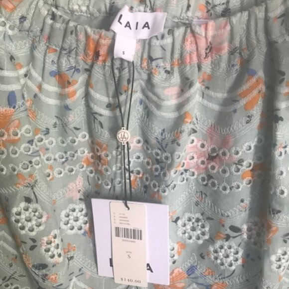 Anthro Laia Aqua Eyelet Top, Sz S, BNWT - Picture 8 of 9